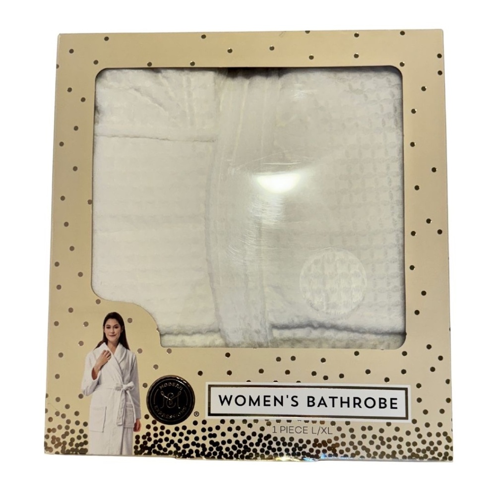 White Women's Honeycomb Bathrobe Brand New